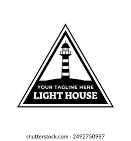 Lighthouse Design Element in Vintage Style for Logo or Badge Retro vector illustration. Vector illustration.