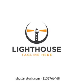lighthouse design logo template