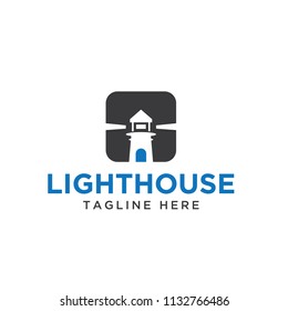 lighthouse design logo template