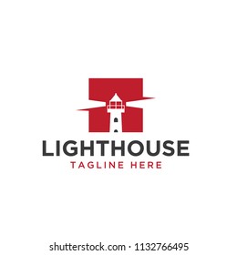 lighthouse design logo template
