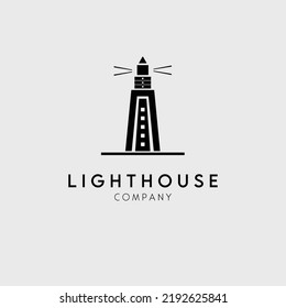 lighthouse design logo vector illustration used for brand company business