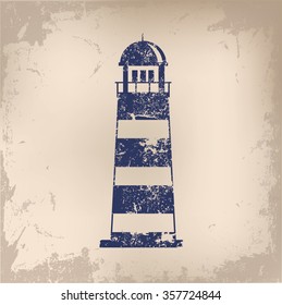 
Lighthouse design on old paper background,vector
