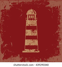 Lighthouse design on red background,vector