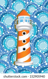 lighthouse design over pattern background vector illustration