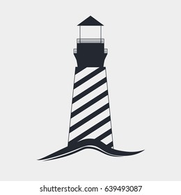 Lighthouse design. rainbow lighthouse. Lighthouse logo.