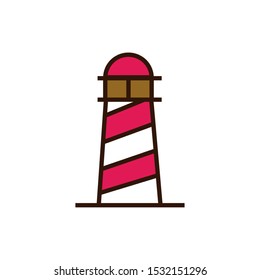 Lighthouse design, Summer vacation beach tropical relaxation outdoor nature tourism island and season theme Vector illustration