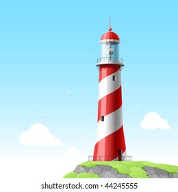 Lighthouse. Detailed vector.