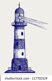 Lighthouse. Doodle Style