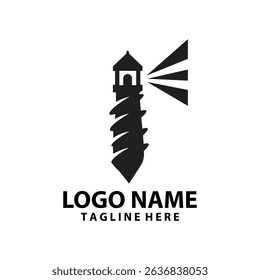 lighthouse drill logo design vector