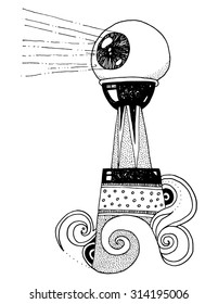 lighthouse eye ball seeing surreal decorative simple icon