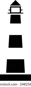 Lighthouse flat black vector icon.