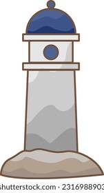 Lighthouse flat design illustration for decoration on coastal living and nautical concept.