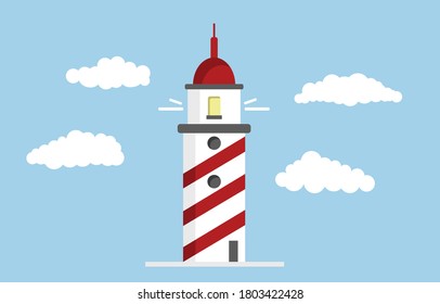 Lighthouse. Flat design, vector illustration.