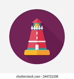 lighthouse flat icon with long shadow,eps10