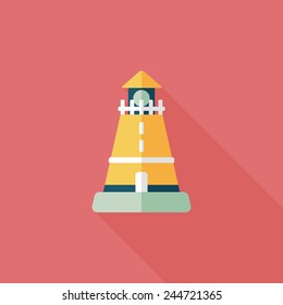 lighthouse flat icon with long shadow,eps10