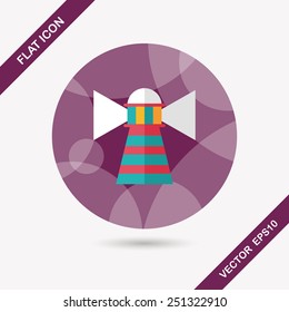 Lighthouse flat icon with long shadow,eps10