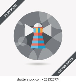 Lighthouse flat icon with long shadow,eps10