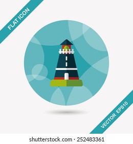 lighthouse flat icon with long shadow,eps10