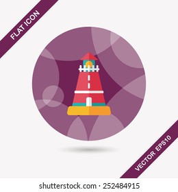 lighthouse flat icon with long shadow,eps10