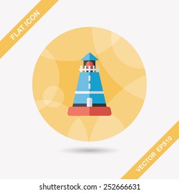 lighthouse flat icon with long shadow,eps10