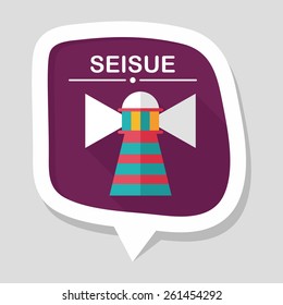 Lighthouse flat icon with long shadow,eps10