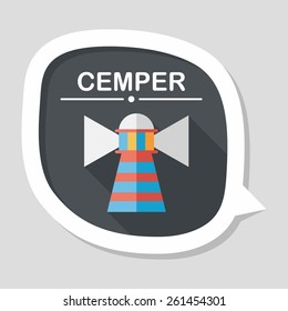 Lighthouse flat icon with long shadow,eps10