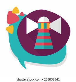 Lighthouse flat icon with long shadow,eps10