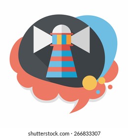Lighthouse flat icon with long shadow,eps10