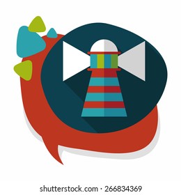 Lighthouse flat icon with long shadow,eps10