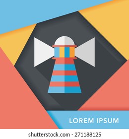 Lighthouse flat icon with long shadow,eps10