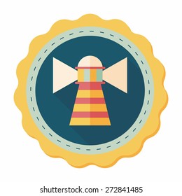 Lighthouse flat icon with long shadow,eps10