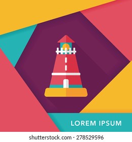 lighthouse flat icon with long shadow,eps10