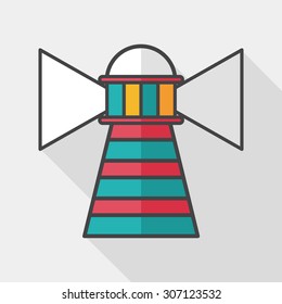 Lighthouse flat icon with long shadow,eps10