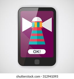 Lighthouse flat icon with long shadow,eps10