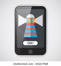 Lighthouse flat icon with long shadow,eps10