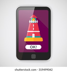 lighthouse flat icon with long shadow,eps10