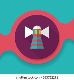 Lighthouse flat icon with long shadow,eps10