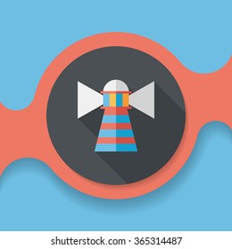 Lighthouse flat icon with long shadow,eps10
