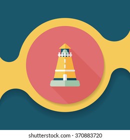 lighthouse flat icon with long shadow,eps10