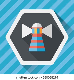 Lighthouse flat icon with long shadow,eps10
