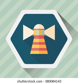 Lighthouse flat icon with long shadow,eps10