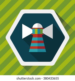 Lighthouse flat icon with long shadow,eps10