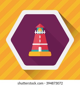 lighthouse flat icon with long shadow,eps10