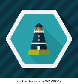 lighthouse flat icon with long shadow,eps10