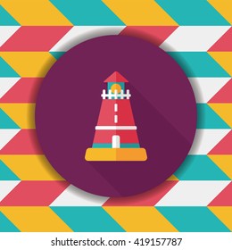 lighthouse flat icon with long shadow,eps10