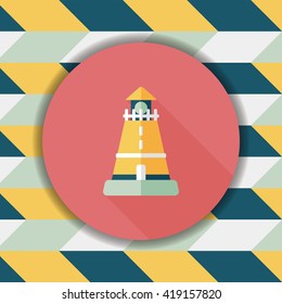 lighthouse flat icon with long shadow,eps10