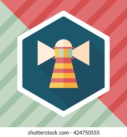 Lighthouse flat icon with long shadow,eps10