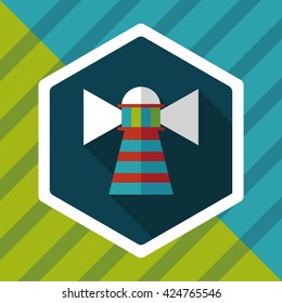 Lighthouse flat icon with long shadow,eps10
