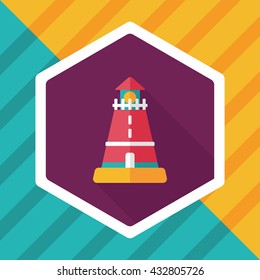 lighthouse flat icon with long shadow,eps10