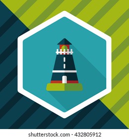 lighthouse flat icon with long shadow,eps10